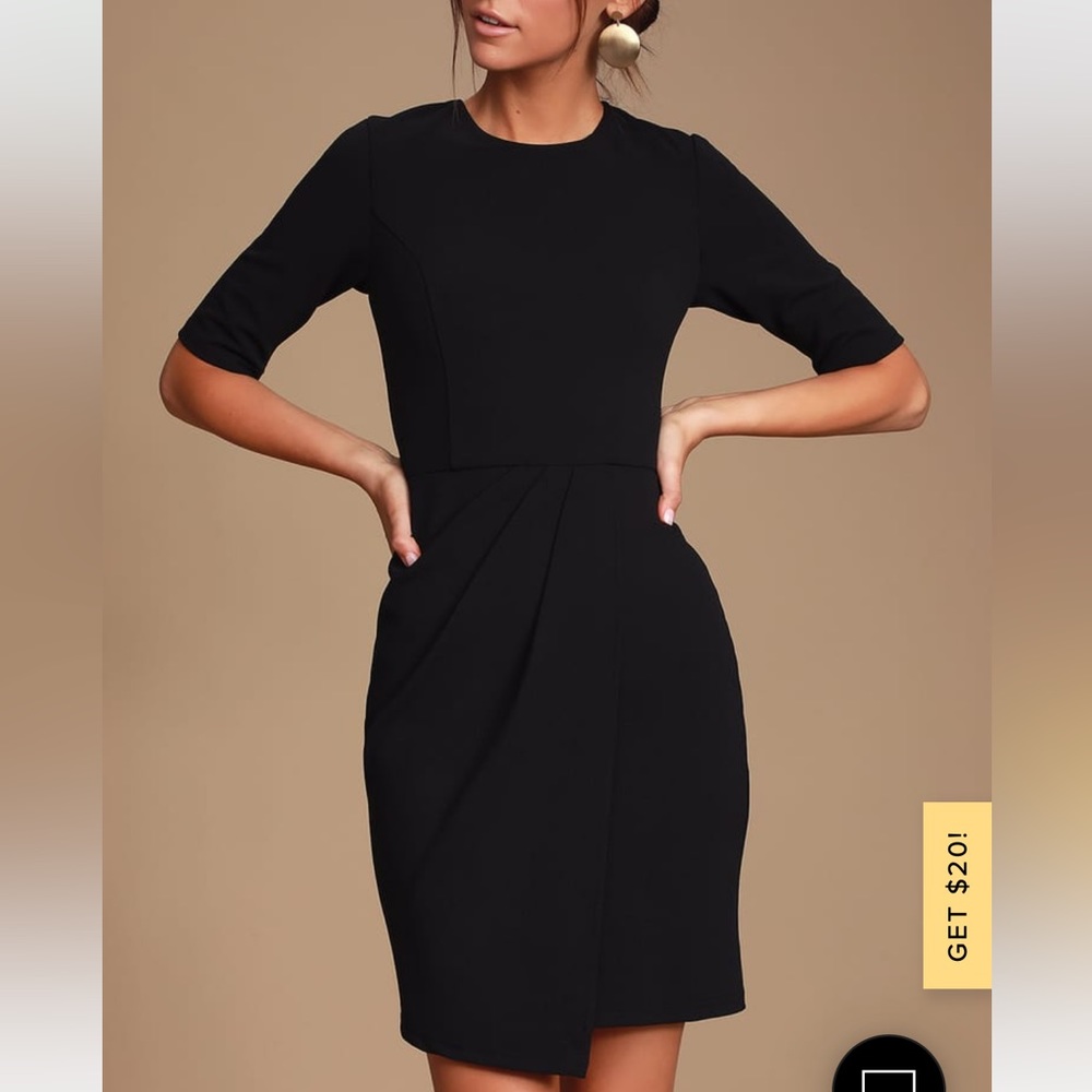 Lulu's Black Midi Dress